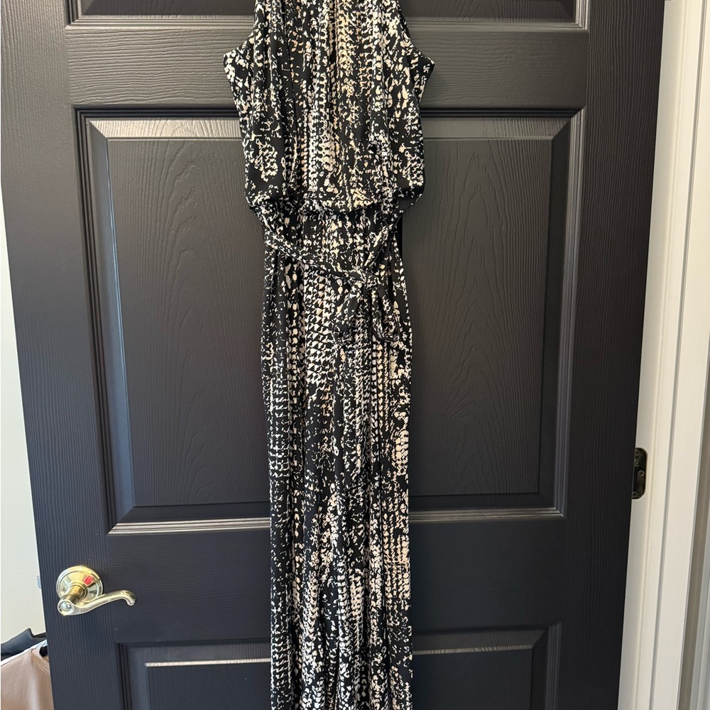 Thalia Sodi Black and White Maxi Jumpsuit